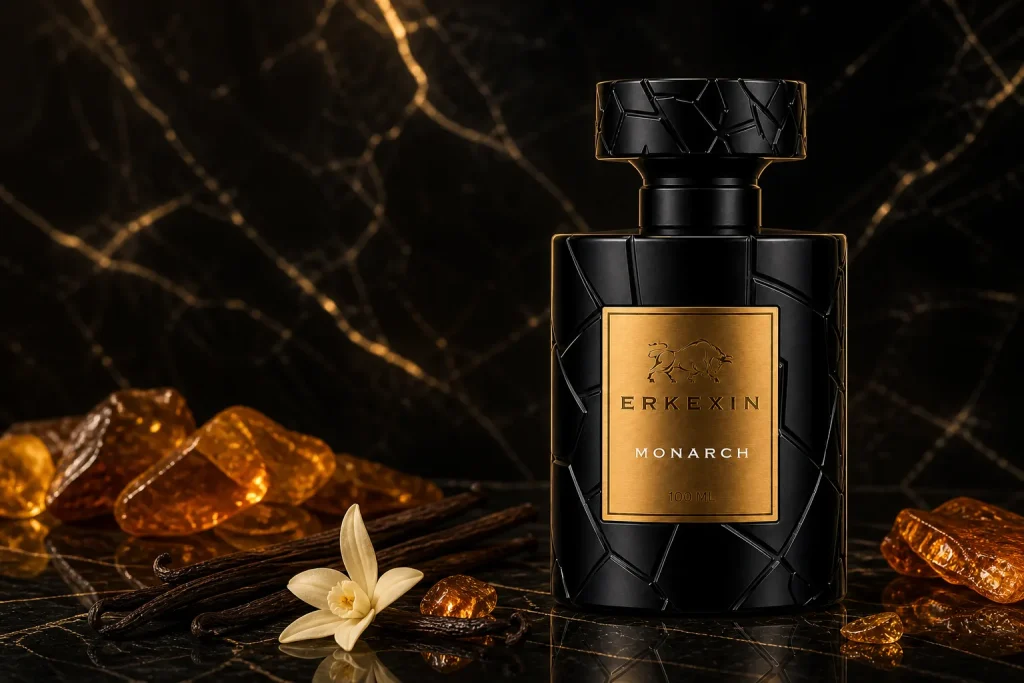 Erkexin Monarch etiketli amber erkek parfümü rehber görseli