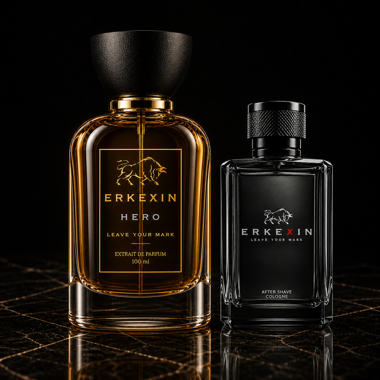 Hero Ritual Set yeni Hero parfüm şişesi ve after shave görseli