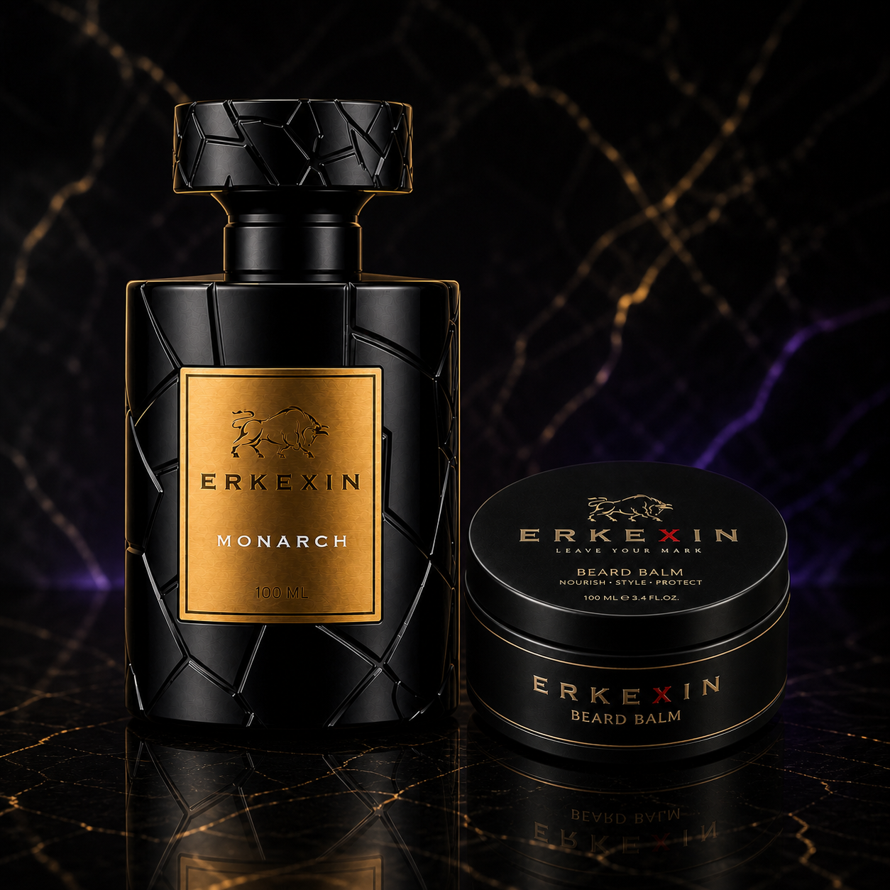 Monarch Gift Set yeni Monarch parfüm şişesi ve beard balm görseli