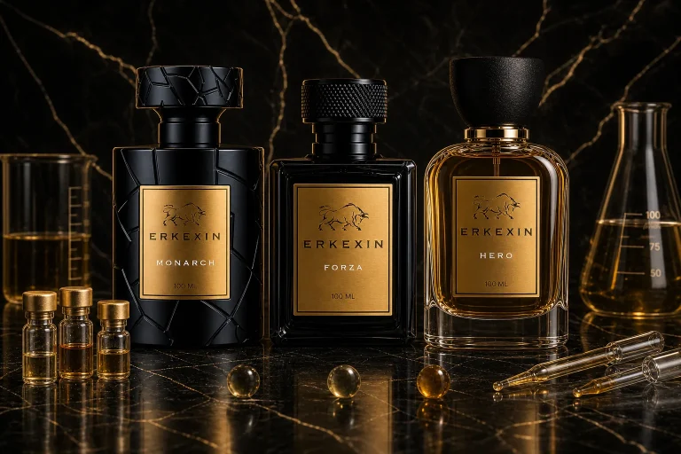 Erkexin Monarch Forza ve Hero etiketli EDP EDT Extrait De Parfum farkı rehber görseli