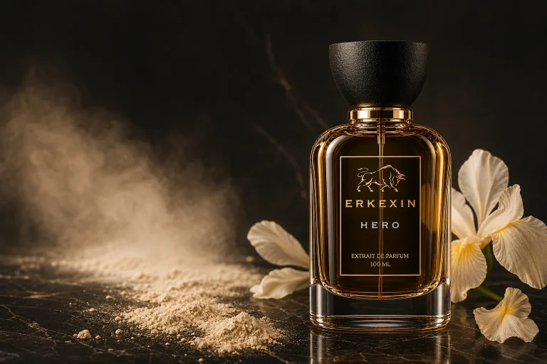 Erkexin Hero etiketli pudramsı erkek parfümü rehber görseli
