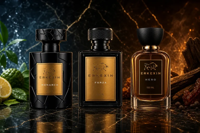 Erkexin Monarch Forza ve Hero etiketli yazlık ve kışlık erkek parfümü rehber görseli
